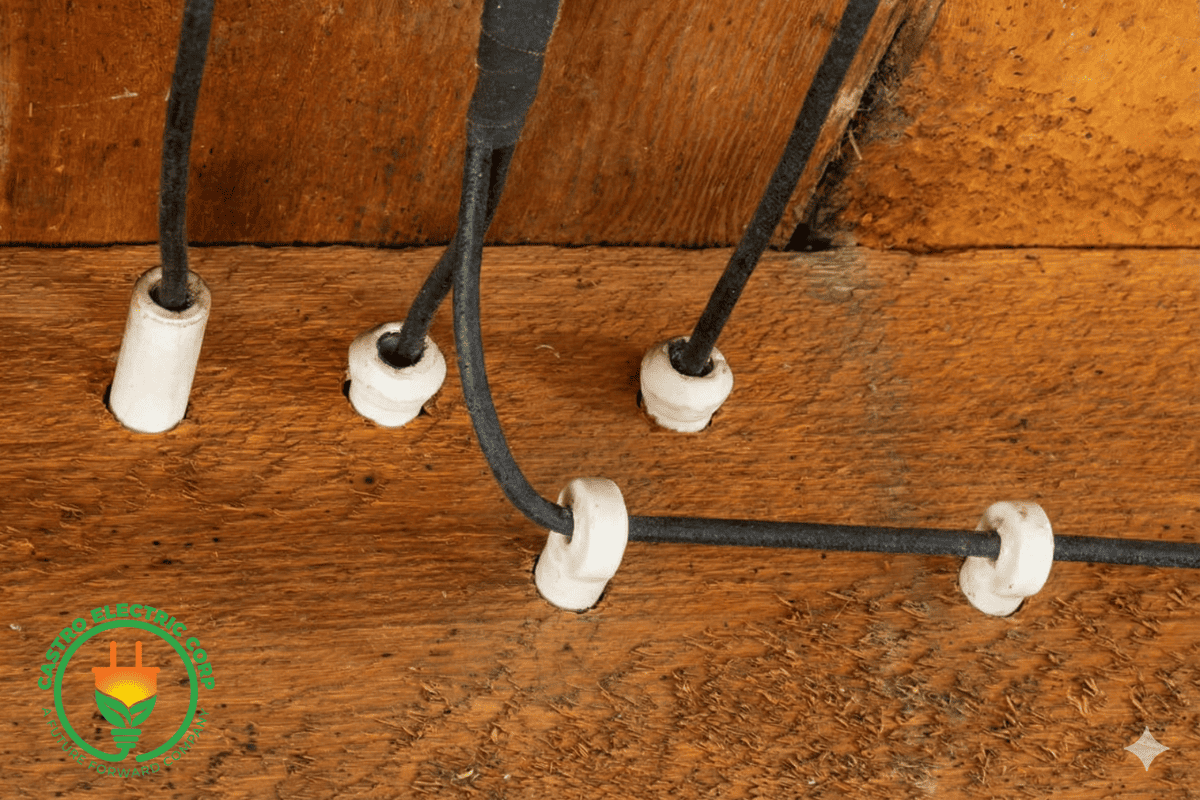 Knob-and-tube wiring replacement in a historic Stoneham Massachusetts home to improve electrical safety